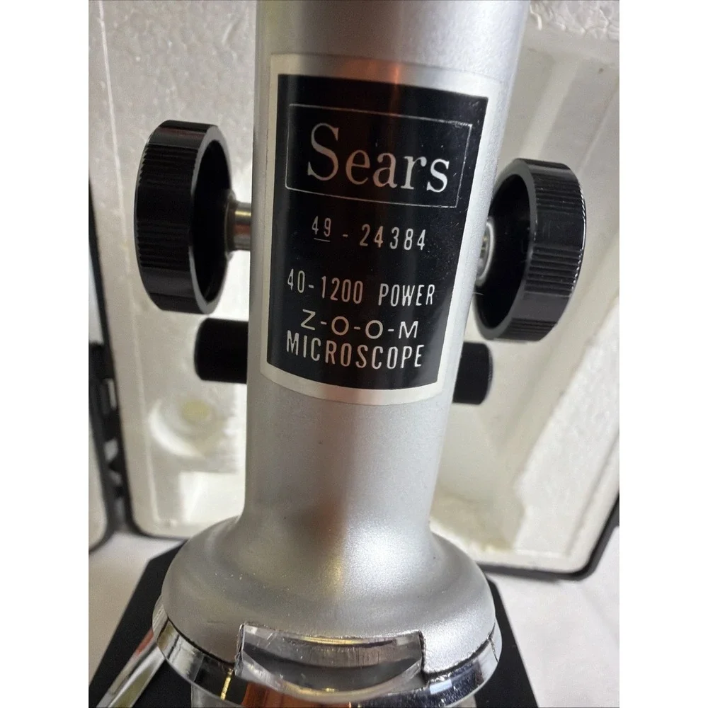 Vintage Sears 40-1200X Power Zoom Microscope Set w/ Box And Accessories